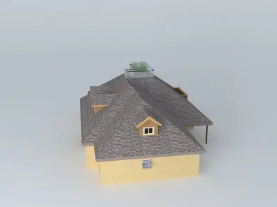 Hip Roof House Free 3D model
