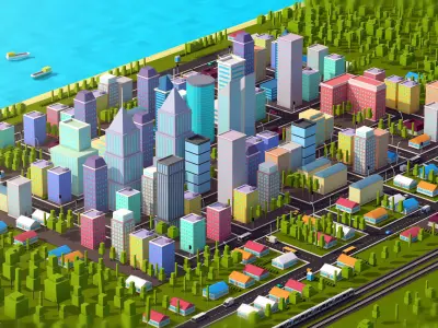 Low Poly City Pack 3 Low-poly 3D model