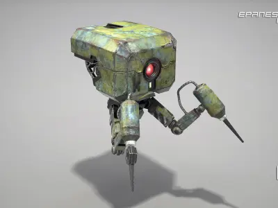 Dron01 robot Low-poly 3D model