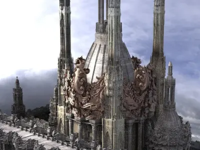 Palace of Versailles Fantasy Palace Tower Kit bash 1 3D model