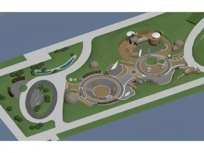 Natural Texture Play Area 3D model