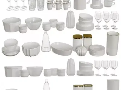 Set of dishes 3D model