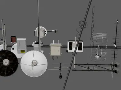 antennas-collection Low-poly 3D model