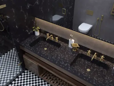 Modern Apartment for single people Bathroom 3D model