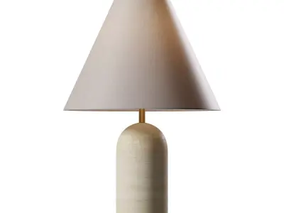French Travertine Table Lamp I 3D model