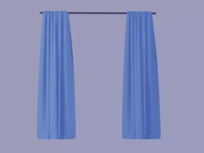 Curtains blue 3D model