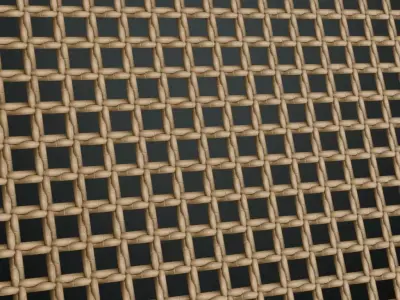 Natural Bamboo Square Lattice Weave PBR Texture