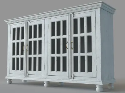 Transitional 4-Door Credenza 3D model