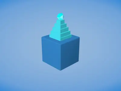 Cube Pyramid Low-poly 3D model