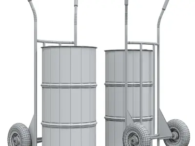 Cargo manual 400X200X1250 MM  RTT-075 P  Wheelbarrow for cargo 3D model