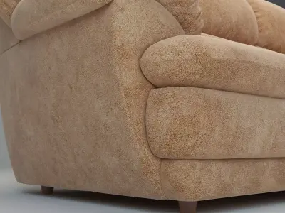 Detailed and Realistic Suede Sofa - Osvald 3D model
