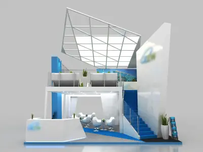 Double Decker Exhibition Stand 3D model