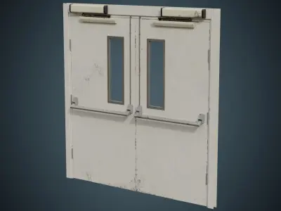Hospital Door 1B Low-poly 3D model