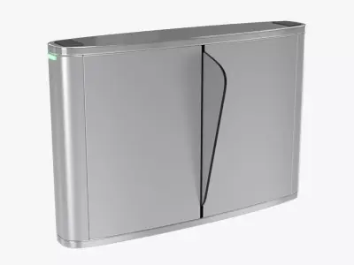 Turnstile 4 stainless steel trash can 3D model