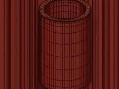 Headboard 8 wooden cabinet with shelves and drawers 3D model