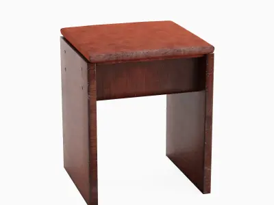 Wooden Stool A 02 Low-poly 3D model