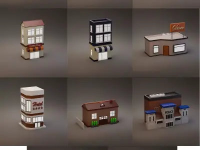 House Game Assets Low-poly 3D model