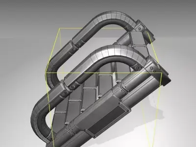 Futuristic Stairs - 10 - Basic Textures Low-poly 3D model