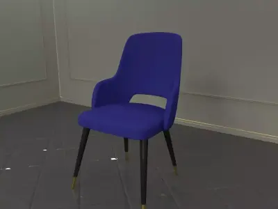 chair with gold legs 3D model purchase