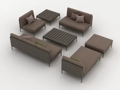 Dedon Mu Furniture Set 3D model