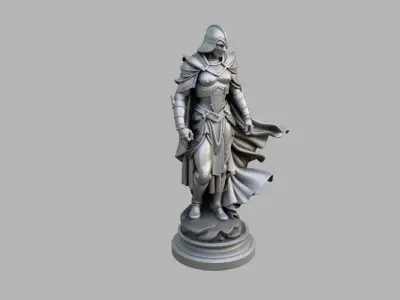 Warrior Statue Low-poly 3D model