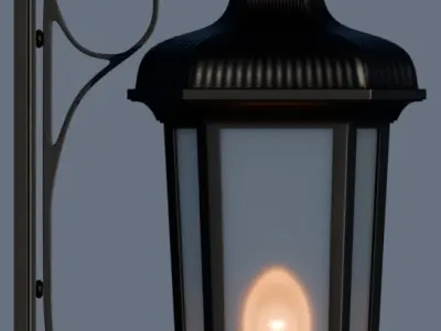 4K High Polly Old Wall Lattern 3D model