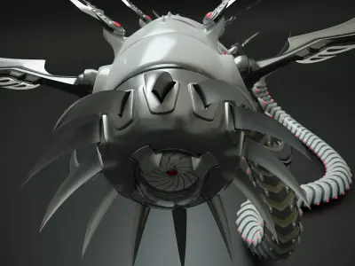 Snakebot-RS1 futuristic creature with long tentacles 3D model