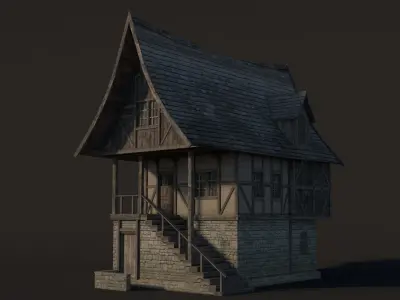 Fantasy Medieval House 04 3D model