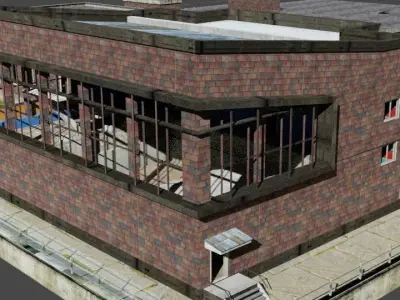 Pubg School building Low-poly 3D model