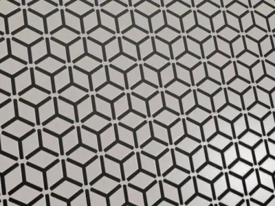 White Painted Rhombic Geometric Lattice PBR Texture