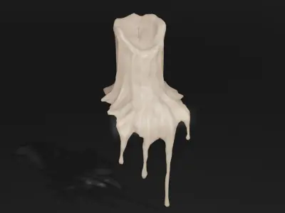 Candle and Holder Candlestick 3D model