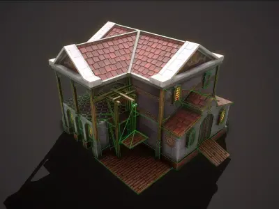 Ancient Roman Greek Warehouse Low-poly 3D model