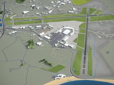 Stavanger - Airport - SVG Low-poly 3D model