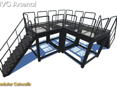 Modular catwalk - HQ Low-poly 3D model