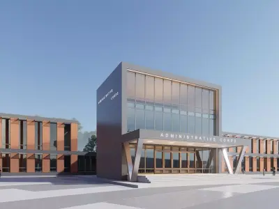 administrative realistic building Low-poly 3D model