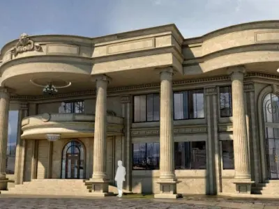 Classical Mansion Villa Project A107 SketchUp DWG PDF 3D model