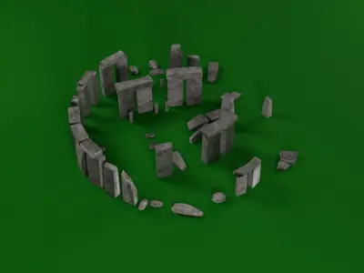 Low Poly England Stonehenge Low-poly 3D model