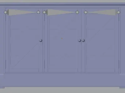 Wood Cabinet 1 Low-poly 3D model