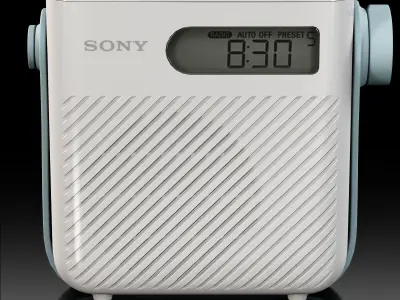 Sony ICF-S80 splash proof shower radio Low-poly 3D model