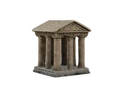 Ancient Pillars of Wisdom Classical Greek Temple Model 3D model