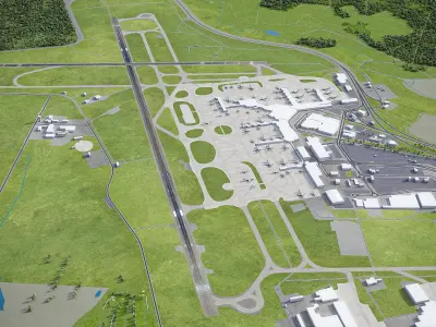  Melbourne Airport Low-poly 3D model