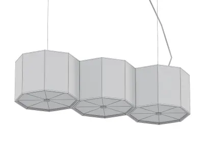 PRIZMA lamp with three balls hanging from it 3D model