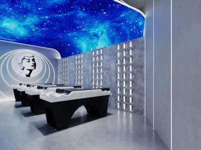 Space-themed Barbershop - Hair Salon Low-poly 3D model