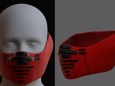 Gas mask helmet 3d model scifi Low-poly  Low-poly 3D model 195