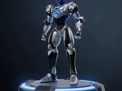 Robot character mecha game asset RTS01 Low-poly 3D model