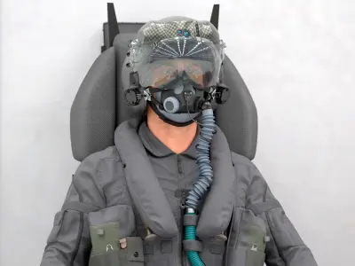  F-35 Fighter Pilot in Seated Position 