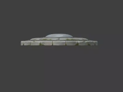 Ancient Stone Ritual Disc Low-poly 3D model