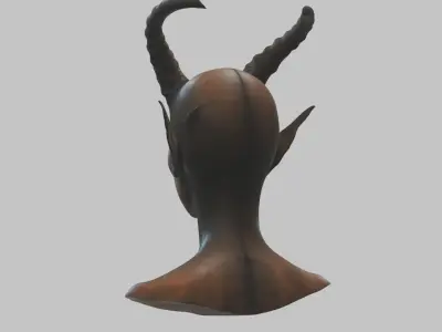 HR Giger Woman Scifi Head Bust Alien Demon Low-poly 3D model