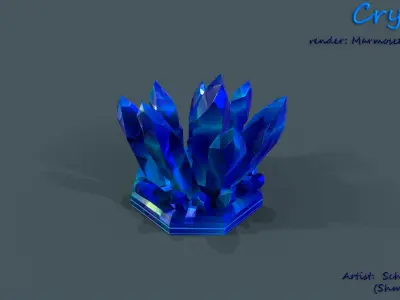 Crystal Low-poly Sci-Fi  Low-poly 3D model