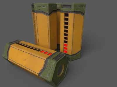 Sci-Fi Power Battery Low-poly 3D model
